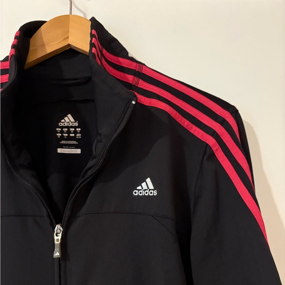 Adidas Black Windbreaker with Pink Stripes - Picture 2 of 8
